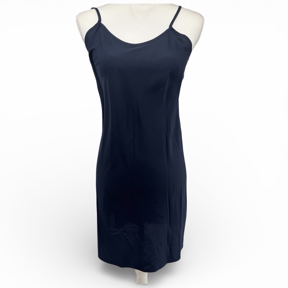 Nanette Lepore Women 4 Navy Blue Pintuck Fit & Flare Midi Dress Short Sleeve - Picture 4 of 9